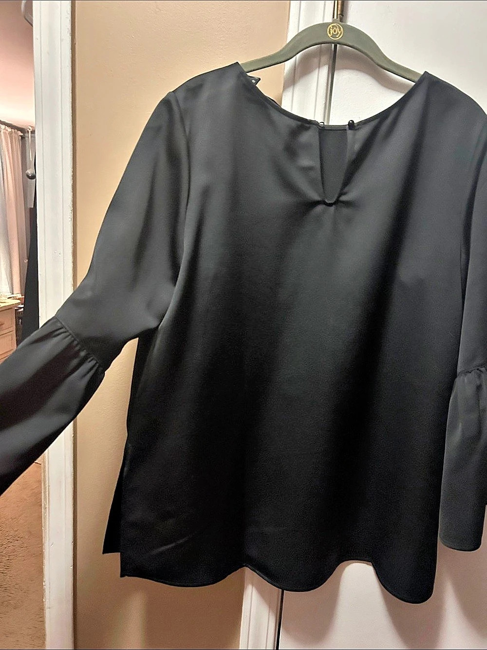 Black Bell Sleeve Blouse Size Small Like New